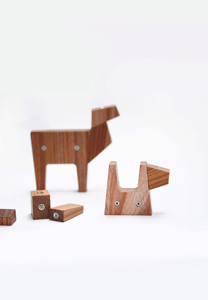 Reh und Ente aus dem magnetischen Holzspielzeug Set Nini Amici