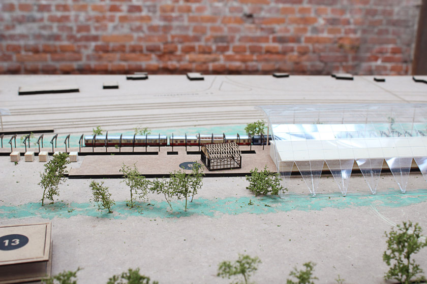 Architekturmodell zu Visionen für eine zukünftige Nutzung des ehemaligen Güterbahnhofs Coburg