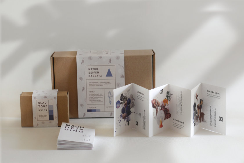 Corporate Design, Packaging, Flyer, Verpackung für Dingwerkstatt Seifenbausatz